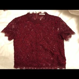 Wine red Zara lace top